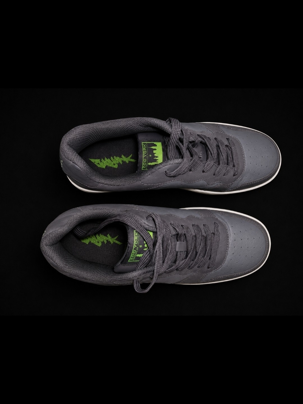 Zoo York Men's Gray Slip-On Sneakers with Green Accents